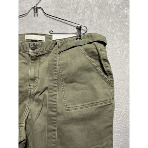 NWT Cato Denim Plus Size 20W Olive Green Belted Hi-Rise Straight Ankle Jeans - Picture 5 of 9